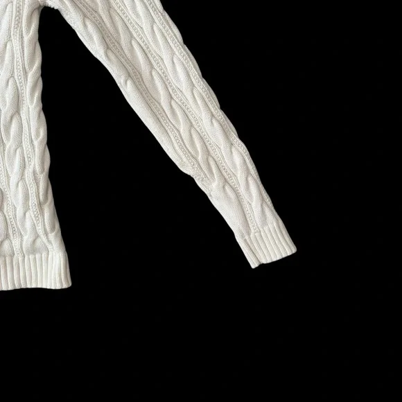 Lands’ End Drifter White Cable Knit Sweater Youth L (14–16) - Picture 10 of 16